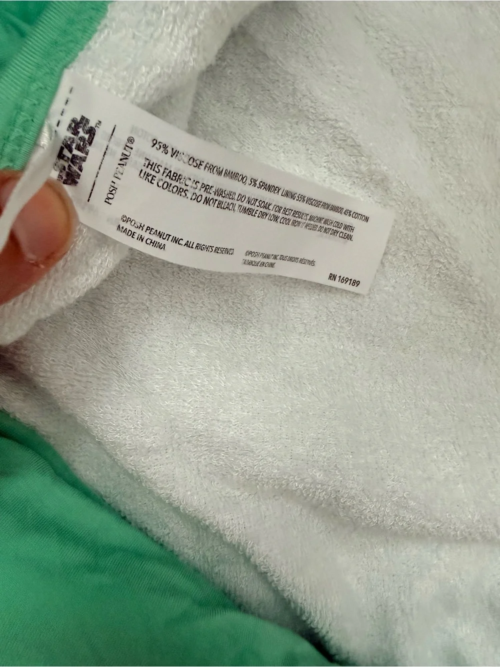 Posh Peanut x Star Wars Baby Yoda Hooded Towel